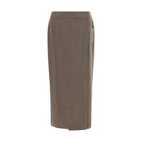Giorgio Armani Brown Silk Long Skirt