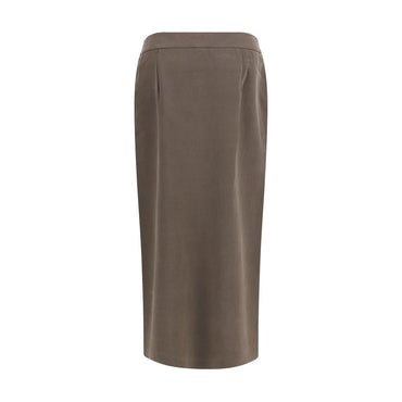 Giorgio Armani Brown Silk Long Skirt