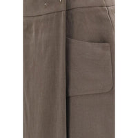 Giorgio Armani Brown Silk Long Skirt