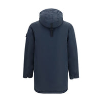 Stone Island Blue Polyester Coat