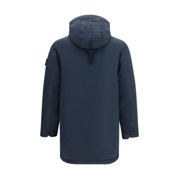 Stone Island Blue Polyester Coat