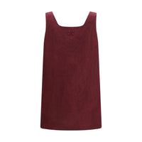 Miu Miu Bordeaux Linen Casual Dress
