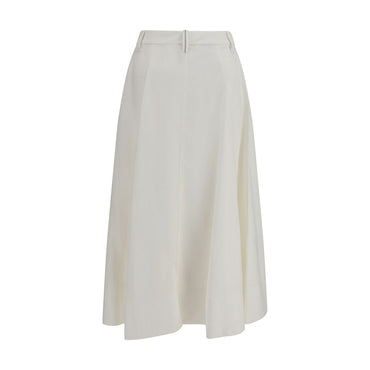 Brunello Cucinelli White Viscose Long Skirt