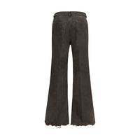 Rick Owens Bicolor Cotton Flared Jeans