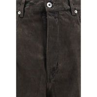 Rick Owens Bicolor Cotton Flared Jeans