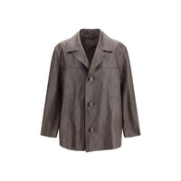 Prada Brown Lamb Leather Leather Jacket