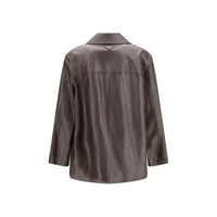 Prada Brown Lamb Leather Leather Jacket