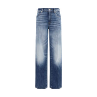 7FOR Blue Cotton Straight-Leg Jeans