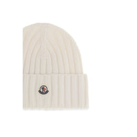 Moncler White Wool Oves Aries Beanie
