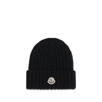 Moncler Black Wool Oves Aries Beanie