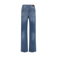 Brunello Cucinelli Blue Cotton Relaxed Fit Jeans