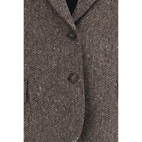 Brunello Cucinelli Brown Wool Oves Aries Biker Jacket