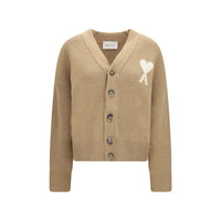 Ami Paris Beige Alpaca Vicugna Pacos Cardigan