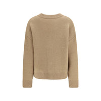 Ami Paris Beige Alpaca Vicugna Pacos Cardigan