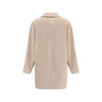 Max Mara Beige Wool Oves Aries Full-Length Jacket