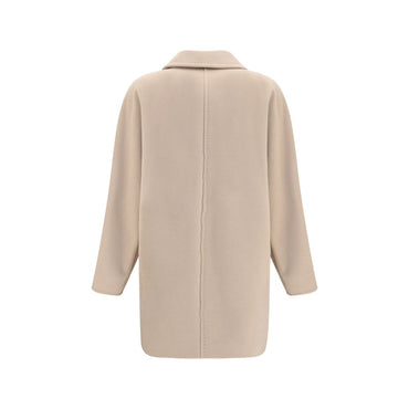 Max Mara Beige Wool Oves Aries Full-Length Jacket