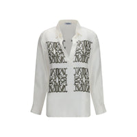 Max Mara White Silk Dress Shirt