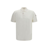 Moncler White Cotton Polo Shirt