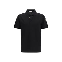 Moncler Black Cotton Polo Shirt