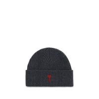 Ami Paris Gray Wool Oves Aries Beanie