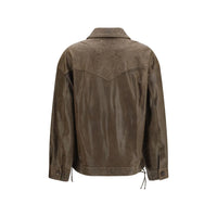 Golden Goose Brown Calf Leather Bos Taurus Leather Jacket