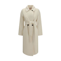 Max Mara White Wool Oves Aries Coat