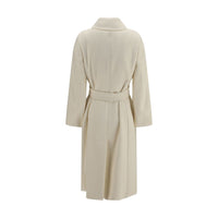 Max Mara White Wool Oves Aries Coat