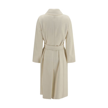 Max Mara White Wool Oves Aries Coat