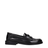 The Attico Black Leather Slip-On Loafers