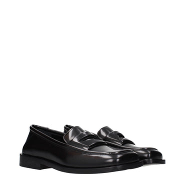 The Attico Black Leather Slip-On Loafers