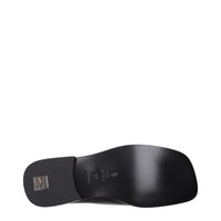 The Attico Black Leather Slip-On Loafers