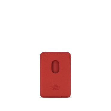 Valentino Garavani Red Calf Leather Bos Taurus Wallet