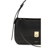 Ferragamo Black Calf Leather Bos Taurus Shoulder Bag