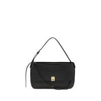 Ferragamo Black Calf Leather Bos Taurus Shoulder Bag