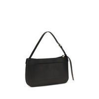 Ferragamo Black Calf Leather Bos Taurus Shoulder Bag