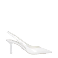 Prada White Leather High Heel Pumps