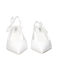 Prada White Leather High Heel Pumps