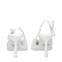 Prada White Leather High Heel Pumps