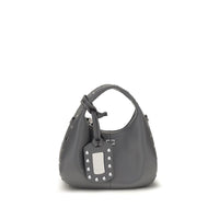 Ganni Gray Leather Shoulder Bag
