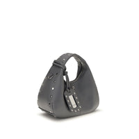 Ganni Gray Leather Shoulder Bag
