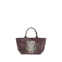 Ganni Bordeaux Cotton Shoulder Bag
