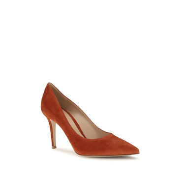 Gianvito Rossi Red Calf Leather Bos Taurus High Heel Pumps