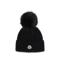 Moncler Black Wool Oves Aries Beanie