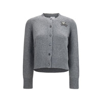 Burberry Gray Wool Oves Aries Cardigan