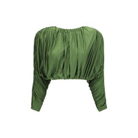 Self-Portrait Bicolor Viscose Long Sleeve T-Shirt