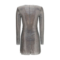Self-Portrait Silver Polyester Cocktail Dress