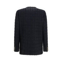 Alessandra Rich Black Cotton Full-Length Jacket