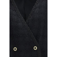 Alessandra Rich Black Cotton Full-Length Jacket