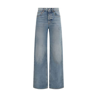 Saint Laurent Blue Cotton High-Waisted Jean