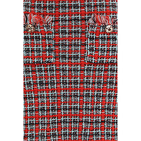 Self-Portrait Red Cotton Midi Skirt